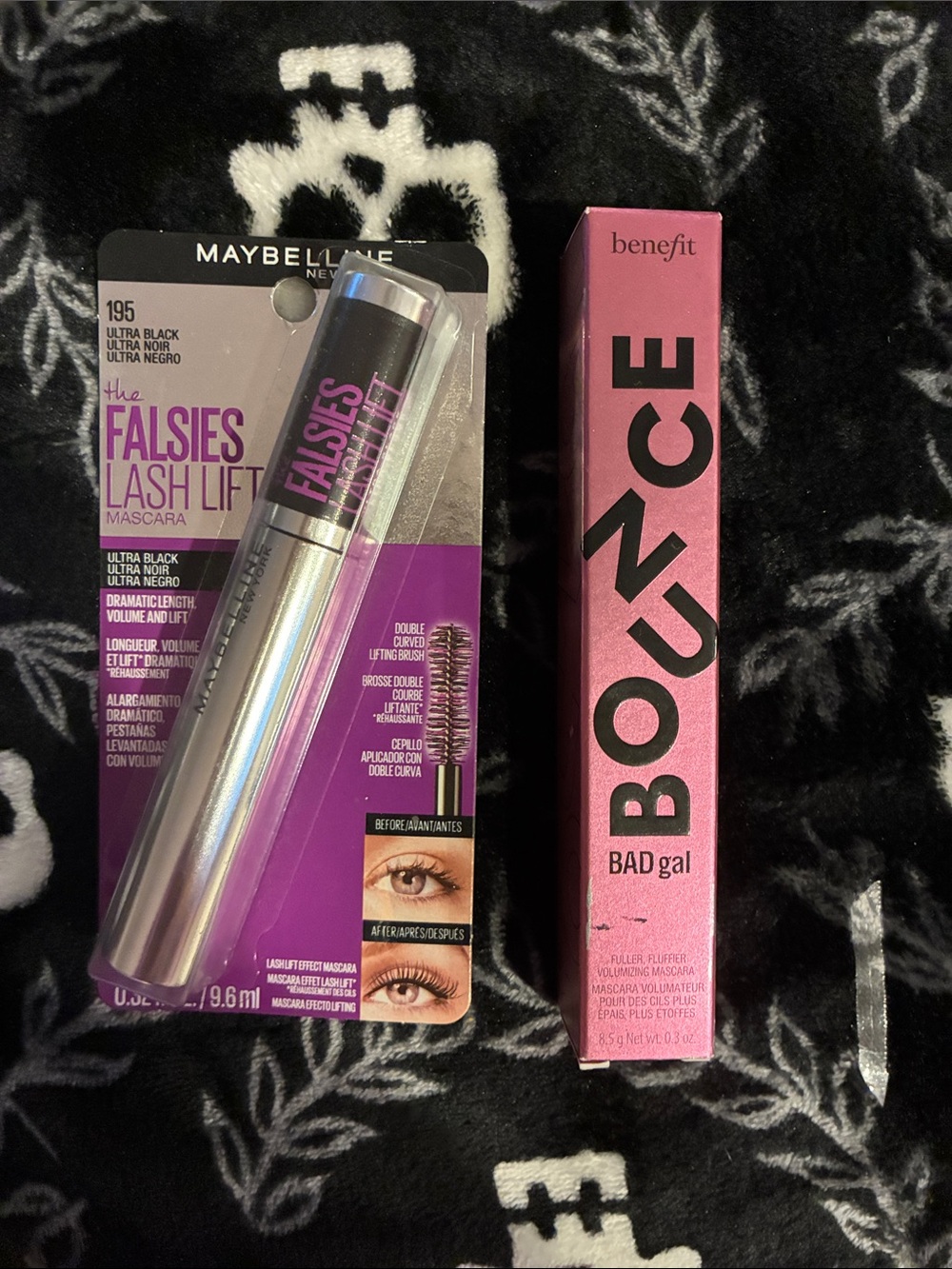 Maybelline Falsies Lash Lift Mascara and Benefit Bounce Mascara- Both in Black